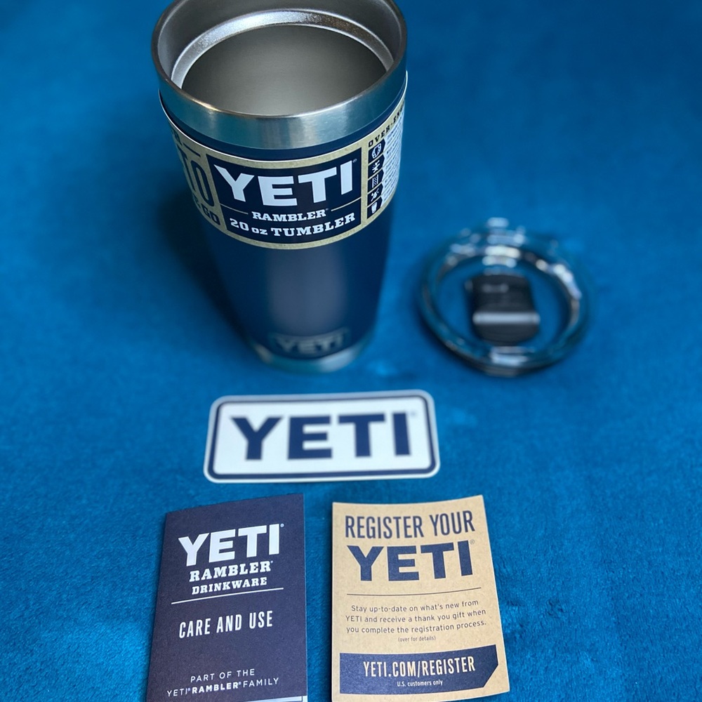 20 oz Blue Yeti Rambler Tumbler